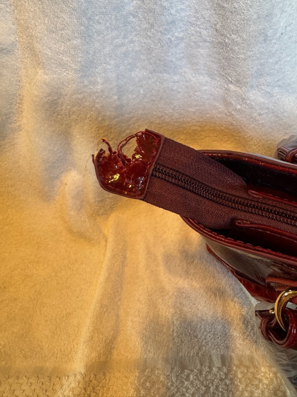 Red leather Handbag - Picture 9 of 11